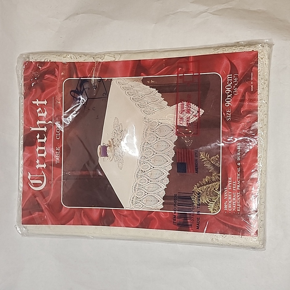 Vintage‎ Vinyl Crochet Tablecloth